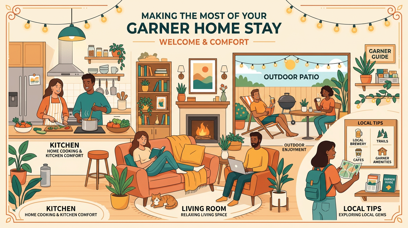 Make the Most of Your Stay in Our Garner Home