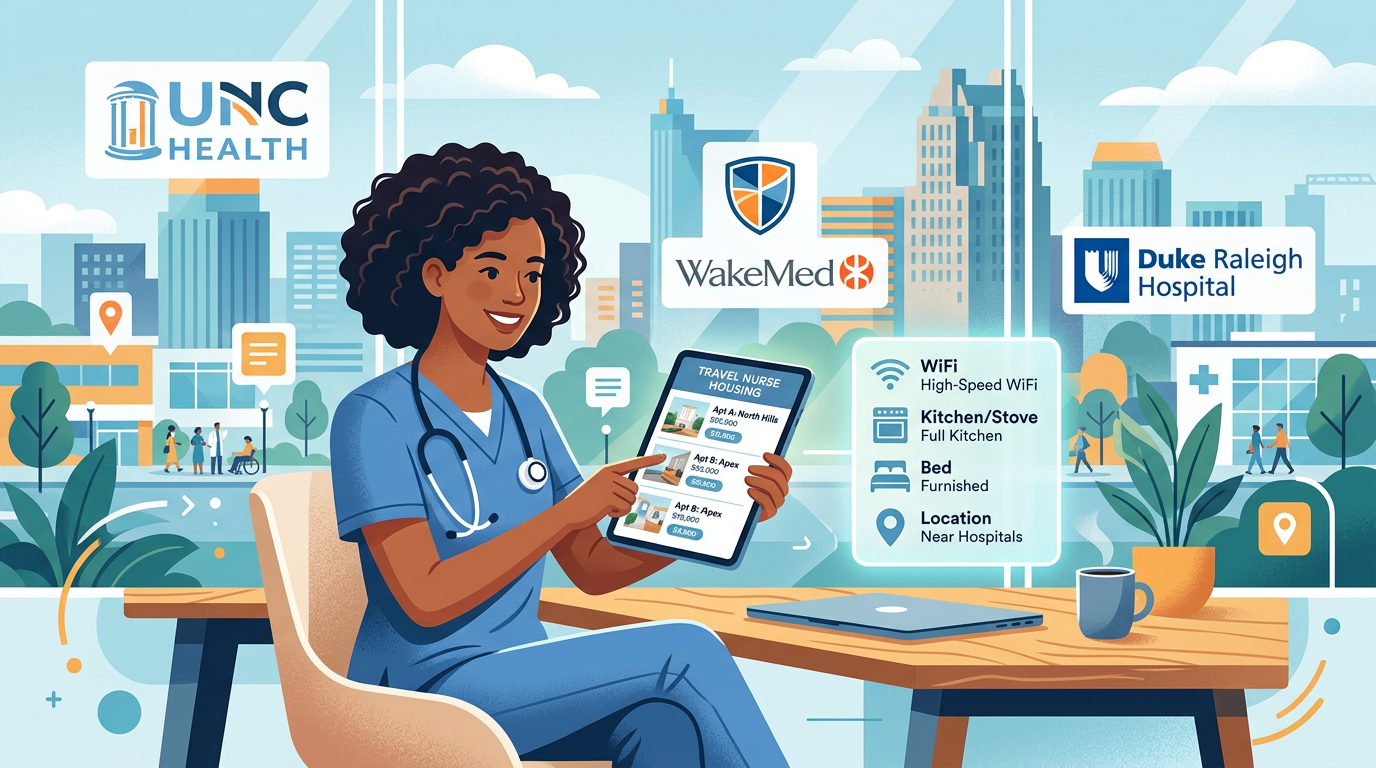 Travel Nurse Housing in Raleigh NC – What Nurses Should Look For